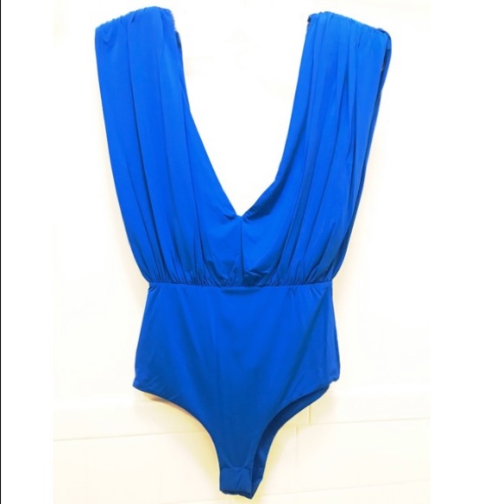 NWOT - Deep Plunge Blue Bodysuit - Picture 4 of 8